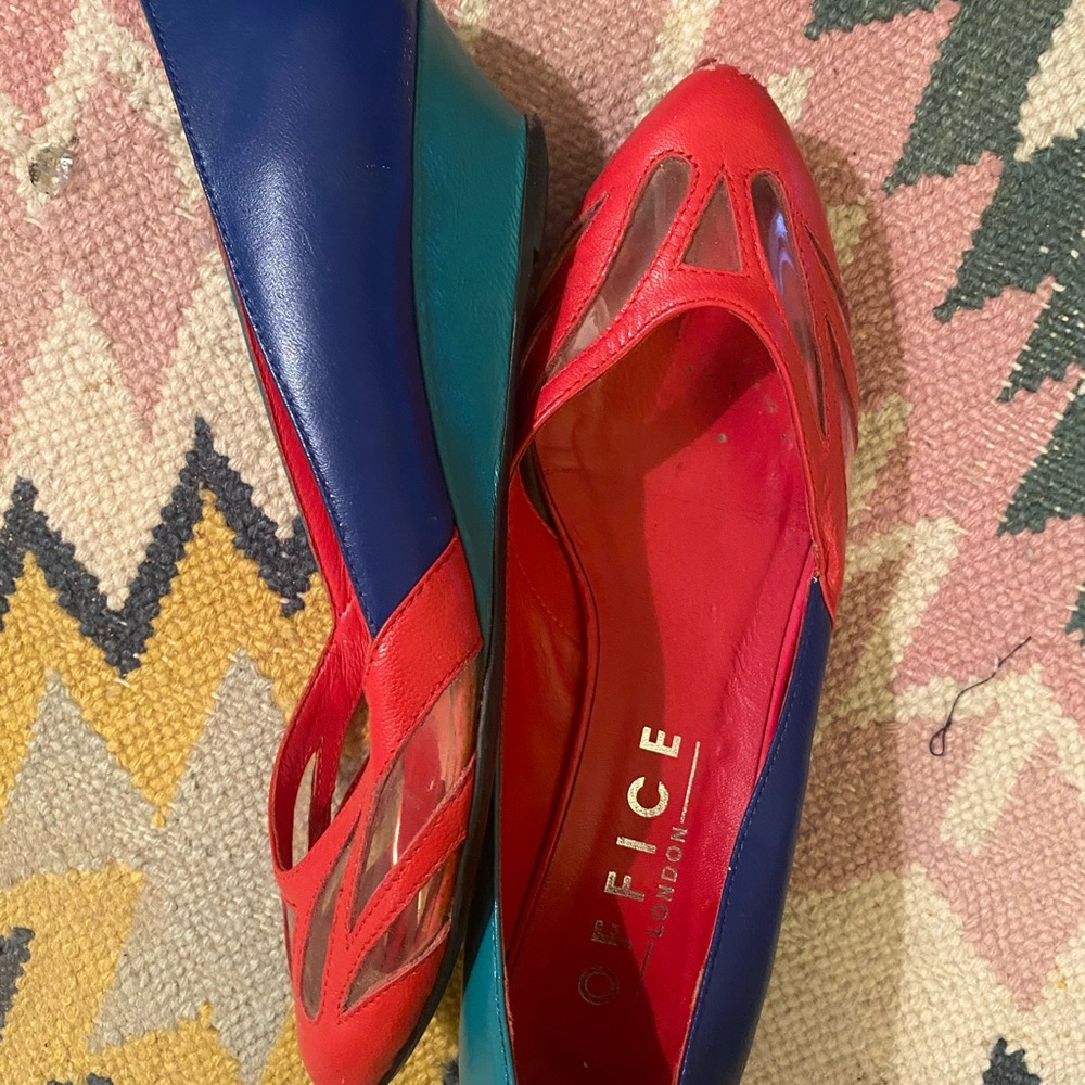 Office London colorblock mini wedges